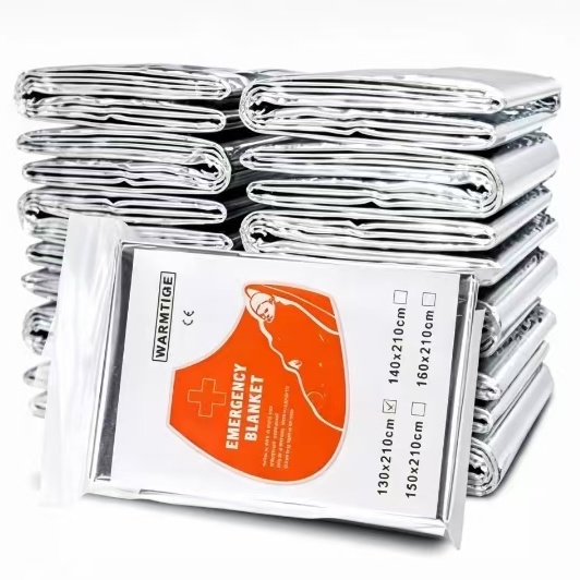 Emergency Mylar Blanket - Mylar Thermal Emergency Blanket, Silver Foil