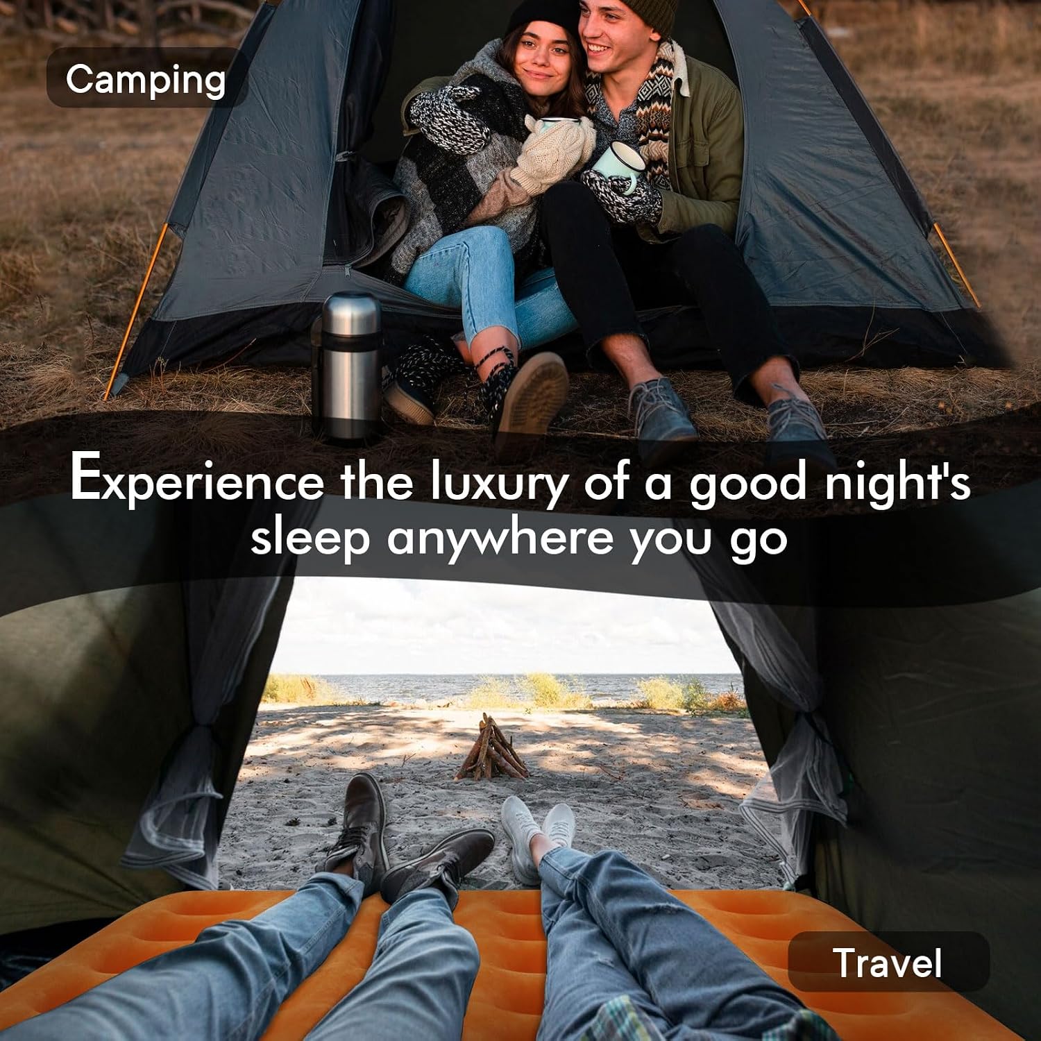 Twin Air Mattress with Built-I - Outdoor Camping Inflatable Tent review and price