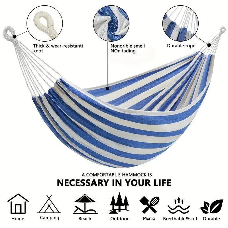 Canvas No Wooden Stick Hammock - Outdoor Indoor Camping review and price