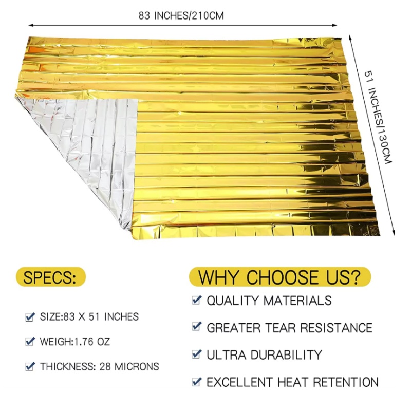 130x210cm Heavy‑Duty Mylar Foi - Emergency Mylar Blanket review and price