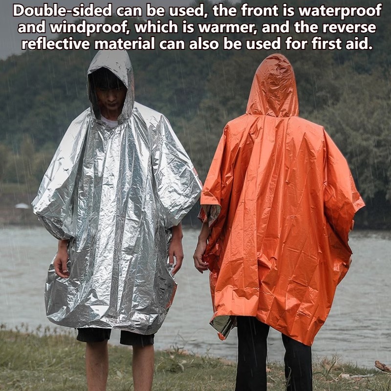 1-10PCS Emergency Rain Poncho  - Emergency Mylar Blanket review and price